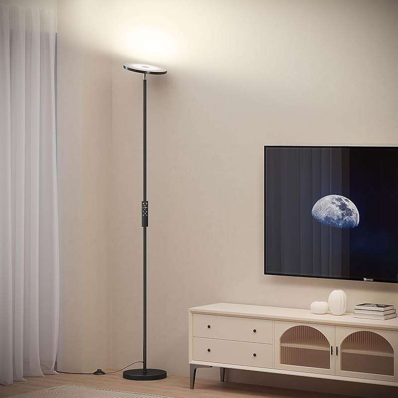 SUNMORY Floor Lamps for Living Room, 32W/3000LM Super Bright LED Floor Lamp with Remote Control, 69" Tall Standing Lamp with Stepless Dimmable, Modern Torchiere Corner Lamp for Bedroom, Office - Image 5