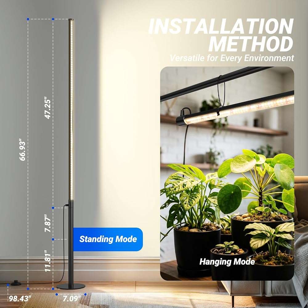 Barrina T10 Pro Standing Grow Light with Timer, 42W, 169 LEDs, Full Spectrum Vertical Grow Light for Indoor, Wide Coverage, 4FT to 5.6FT Height with Foot Switch, Ideal for Flowering and Tall Plants - Image 7