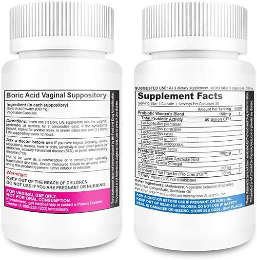 NutraBlast Boric Acid Suppositories Bundle with Women's Probiotics | Supports Odor Control | Digestive, UT & Intimate Health | Promotes Healthy Intimate Balance (30 Count) - Image 2
