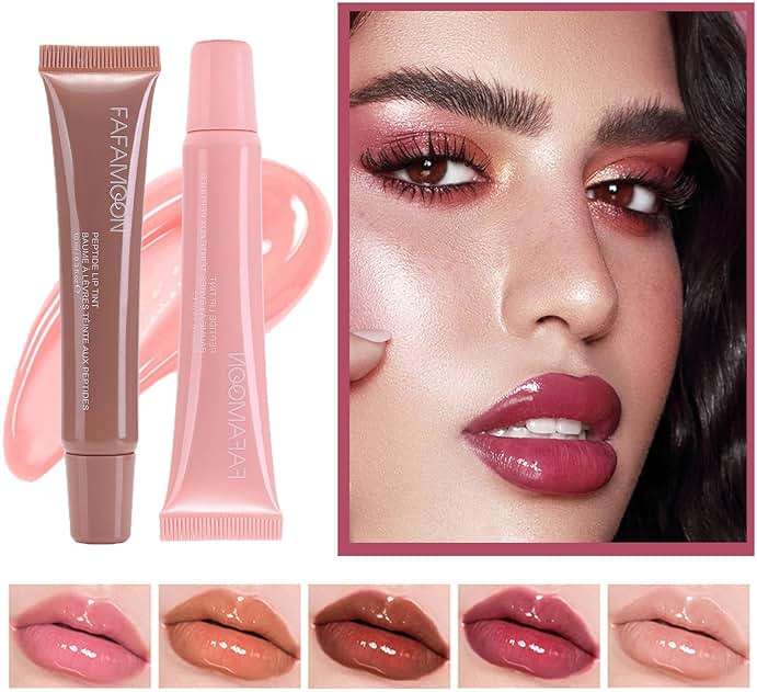 DENESTUP Lip Jam Hydrating Lip Gloss | Glitter Glossy Plumping Lipgloss | High Shine Glass Finish Nude Colors Shiny Jelly Liquid Lipstick for Women (5 Colors Set) - Image 4