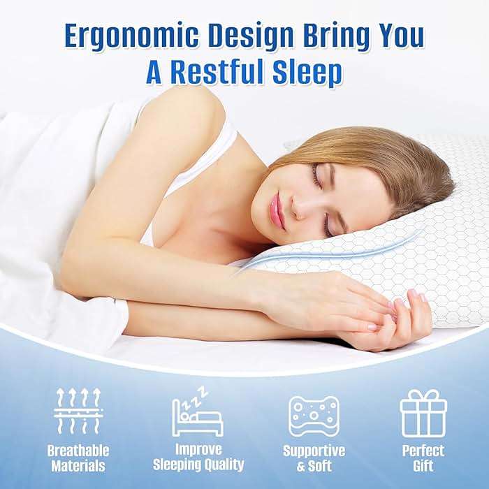 CushyOasis Cooling Pillow for Sleeping, Pillows Queen Size Set of 2, CertiPUR-US Shredded Memory Foam Pillows for Hot Sleepers, Adjustable Firm Pillow for Side, Back, Stomach Sleepers, Gray - Image 6