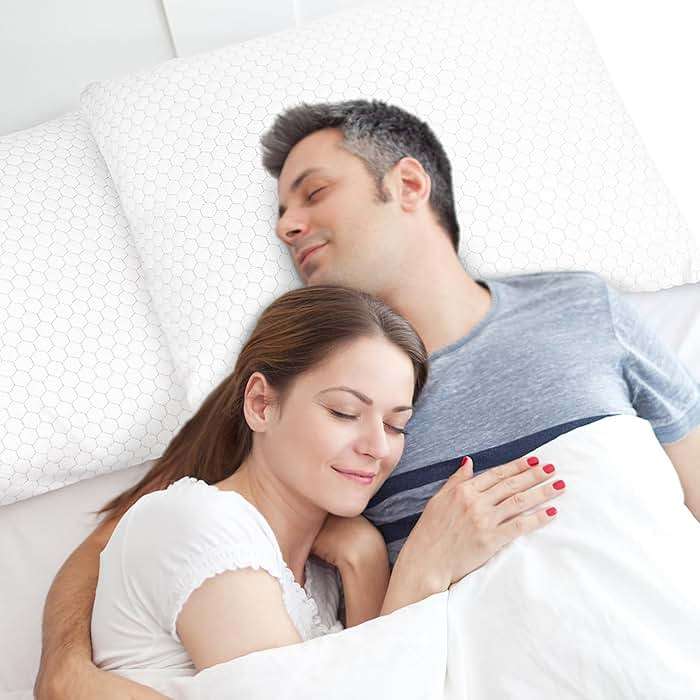 CushyOasis Cooling Pillow for Sleeping, Pillows Queen Size Set of 2, CertiPUR-US Shredded Memory Foam Pillows for Hot Sleepers, Adjustable Firm Pillow for Side, Back, Stomach Sleepers, Gray - Image 7