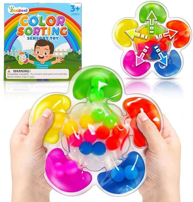 Color Sorting Sensory Toys for Autism, Roadtrip Travel Essenstial for Toddler, Color Matching Fidget Toy Preschool Learning Activities Educational Calm Down Montessori Toy for Kids Ages 1 2 3 - Image 1