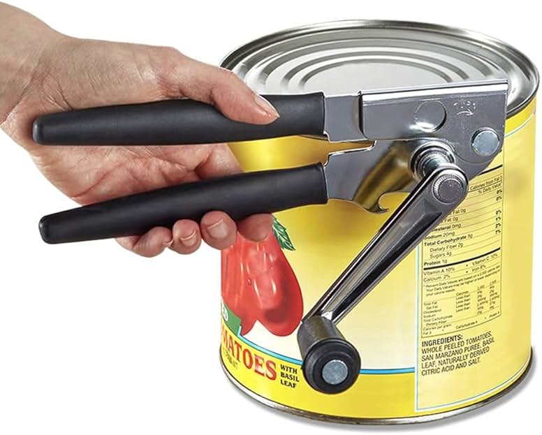 Heavy-Duty Commercial Manual Crank Can Openers,Rubber-Coated Long Handles | Easy to use, Ergonomic,Works Great on #10 Cans,for Restaurants,Home Kitchens,Seniors & Arthritis - Product Image