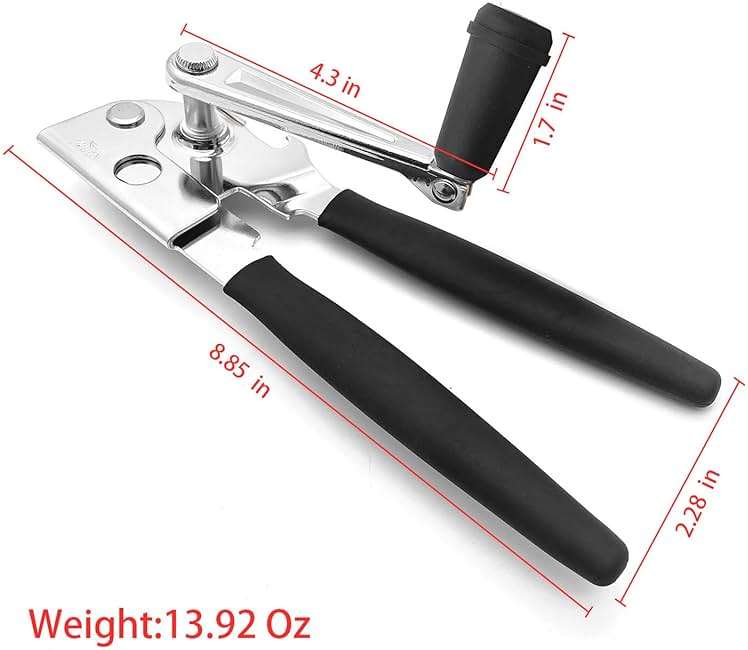 Heavy-Duty Commercial Manual Crank Can Openers,Rubber-Coated Long Handles | Easy to use, Ergonomic,Works Great on #10 Cans,for Restaurants,Home Kitchens,Seniors & Arthritis - Image 3