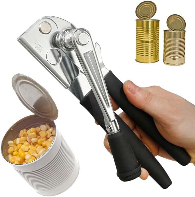 Heavy-Duty Commercial Manual Crank Can Openers,Rubber-Coated Long Handles | Easy to use, Ergonomic,Works Great on #10 Cans,for Restaurants,Home Kitchens,Seniors & Arthritis - Image 5