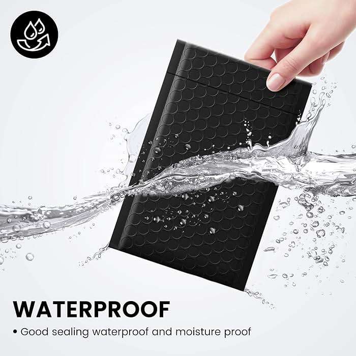 Fuxury 4x8 Bubble Mailer 260 Pack Black Padded Envelopes for Mailing Small Bubble Mailers Usable Size 4x7" Bubble Envelopes Self-Seal Padded Mailers for Small Business, Shipping Cards, #000 Bulk - Image 3