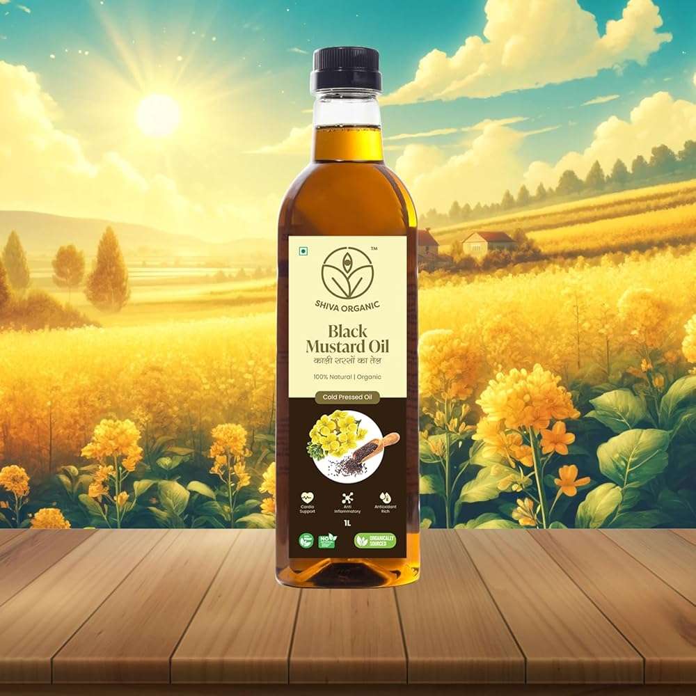 Shiva Organic Pure Black Mustard Oil 33.8oz (1L), Cold Pressed Raw Seed Oil for Cooking, Massage and Hair Care - Image 4