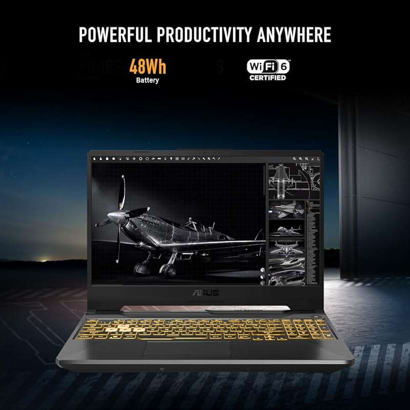ASUS TUF Gaming A15 Gaming Laptop, 15.6” FHD 144Hz Display, NVIDIA® GeForce RTX™ 2050, AMD Ryzen™ 5 7535HS, 8GB DDR5, 512GB PCIe® Gen4 NVMe™ SSD, Wi-Fi 6, Windows 11, FA506NF-ES51 - Image 6
