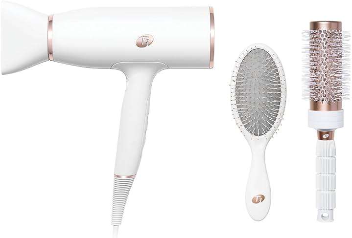 T3 AireLuxe Professional Ionic Hair Dryer and Brush Set, with 5 Heat and 3 Speed Settings, Ion Generator, Cool Shot, Includes Paddle Brush and 2.5" Round Brush - Image 1