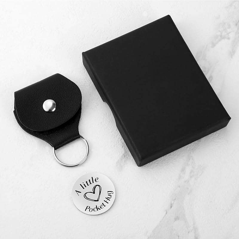 Teniinet Pocket Hug Token Keychain for Men Him, Funny Boyfriend Gifts From Girlfriend, Long-distance Couple Gifts for Husband From Wife Christmas Birthday Valentine - Image 3
