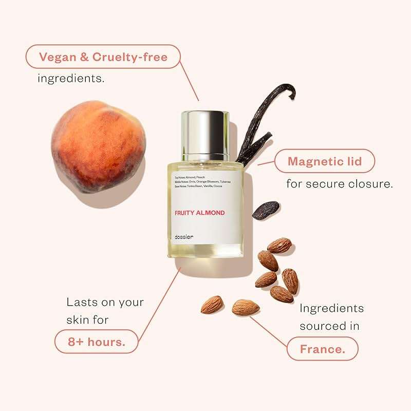 Dossier - Fruity Almond - Eau de Parfum - Perfume Luxury - Pure Infused - Paraben Free - Vegan - For Women - Fragrance 1.7 0z (Spray 50ml) - Image 2