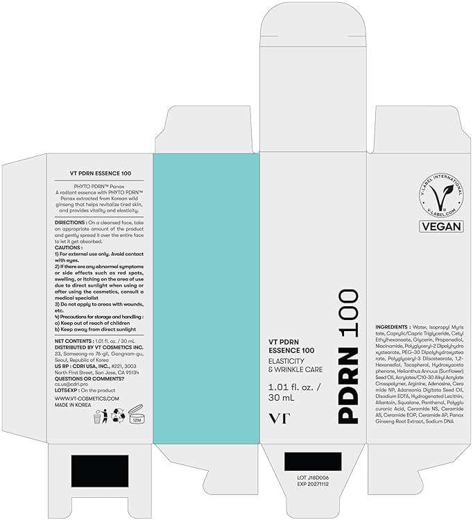 VT COSMETICS PDRN 100 Essence, Intensive Glow Serum, 100,000ppm Vegan PDRN, Skin Restoration & Plumping, Hydrating & Moisturizing, Firming, Fine Lines, Korean Skincare 1.01 fl. Oz. - Image 7