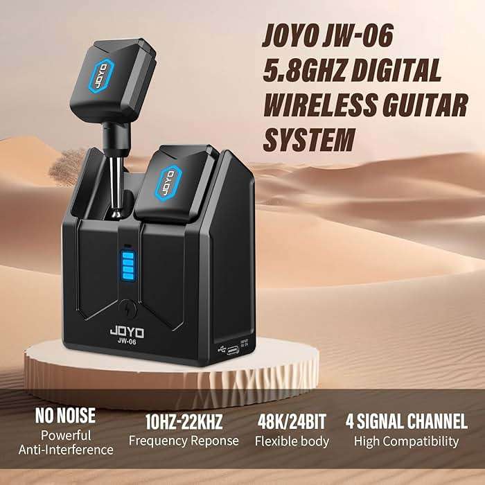 JOYO Wireless Guitar System 5.8GHz Wireless Guitar Transmitter Receiver with Charging Box 4 Signal Channel for Guitarist Bass Electric Instruments (JW-06) - Image 2