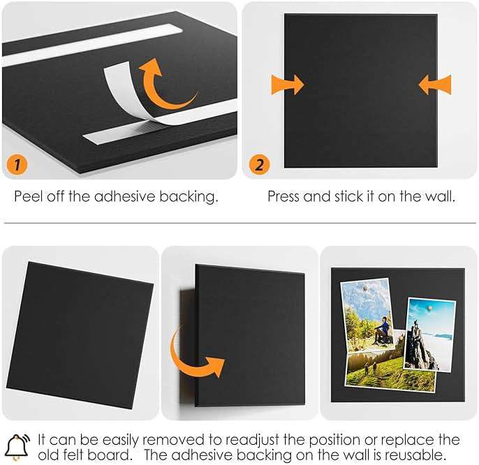 MaxGear Large Felt Bulletin Board 36" x 24", Cork Board Alternative, 6 Pack Black Felt Wall Tiles with Push Pins, Cork Boards for Walls Pin Board for Office & HomePanels - Image 6