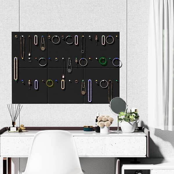 MaxGear Large Felt Bulletin Board 36" x 24", Cork Board Alternative, 6 Pack Black Felt Wall Tiles with Push Pins, Cork Boards for Walls Pin Board for Office & HomePanels - Image 9