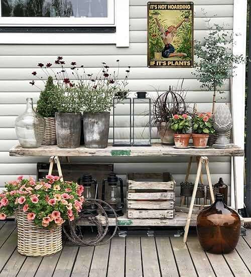 Bestylez Gardening Gifts It‘s Not Hoarding If It's Plants Vintage Garden Signs for Home Garden Greenhouse Living Room Bedroom Yard Backyard Outdoor Decor 8X12 Inch (3066) - Image 2