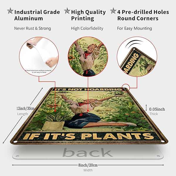 Bestylez Gardening Gifts It‘s Not Hoarding If It's Plants Vintage Garden Signs for Home Garden Greenhouse Living Room Bedroom Yard Backyard Outdoor Decor 8X12 Inch (3066) - Image 3