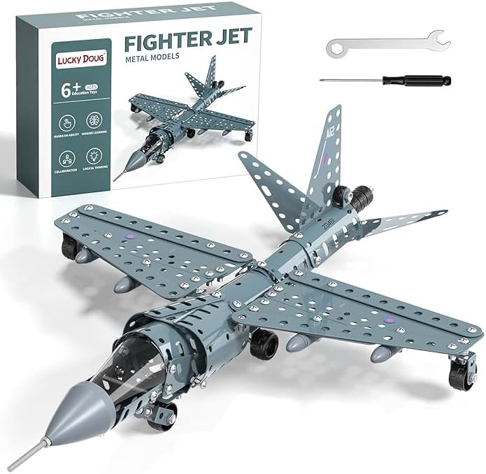 Lucky Doug STEM Building Projects Model Airplane Jet Set - Building Toys for Kids Ages 8-12, Assembly Science Kit for Boys 8 9 10 11 12 Years Old - Product Image