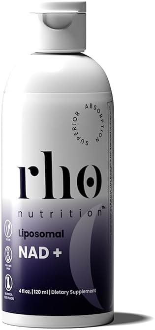 Rho Nutrition Liposomal NAD+ – Liquid Supplement Designed to Help Support Absorption – Active Form of NAD+ Helps Support Normal Cellular Health, Healthy Aging, Energy Metabolism and Overall Vitality - Product Image