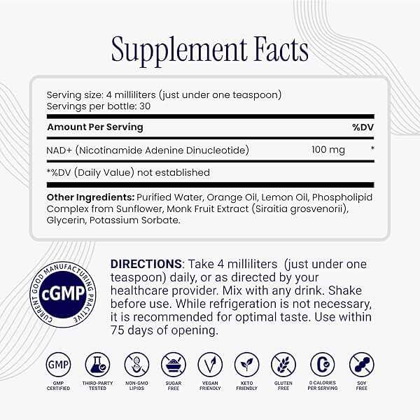 Rho Nutrition Liposomal NAD+ – Liquid Supplement Designed to Help Support Absorption – Active Form of NAD+ Helps Support Normal Cellular Health, Healthy Aging, Energy Metabolism and Overall Vitality - Image 3
