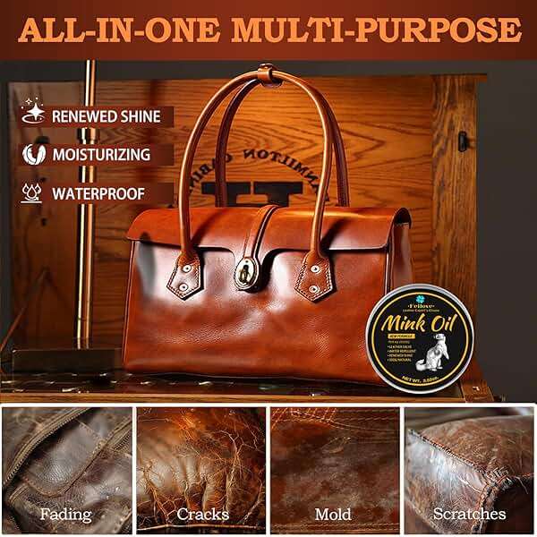 Feilove Mink Oil for Leather Boots, Leather Conditioner and Cleaner 3.52oz - Premium Waterproof Formula to Soften and Restore Sofa, Furniture, Car Interiors, Shoes - Safe for Any Color - Image 2