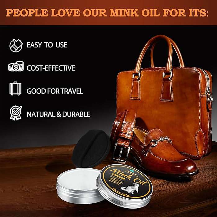 Feilove Mink Oil for Leather Boots, Leather Conditioner and Cleaner 3.52oz - Premium Waterproof Formula to Soften and Restore Sofa, Furniture, Car Interiors, Shoes - Safe for Any Color - Image 7