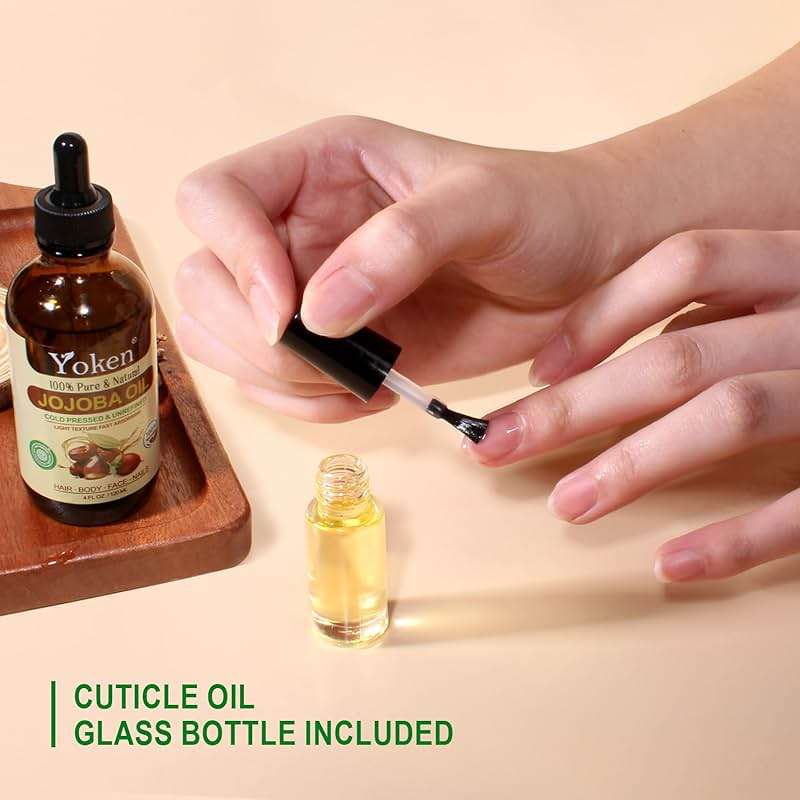 Yoken 4oz Jojoba Oil (EWG Verified) 100% Pure Cold Pressed Jojoba Oil for Face, Hair, Nails and Skin, Unrefined & Hexane Free, Natural Body Facial Moisturizer Multi-purpose oil Base Carrier Oil - Image 3