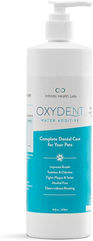 Infinite Health Labs Oxydent Premium Pet Dental Care Solution - Pet Water Additive & Mouthwash for Teeth Cleaning - Eliminate Bad Dog & Cat Bad Breath - Dog Dental Rinse - Fights Tartar & Plaque - Image 1