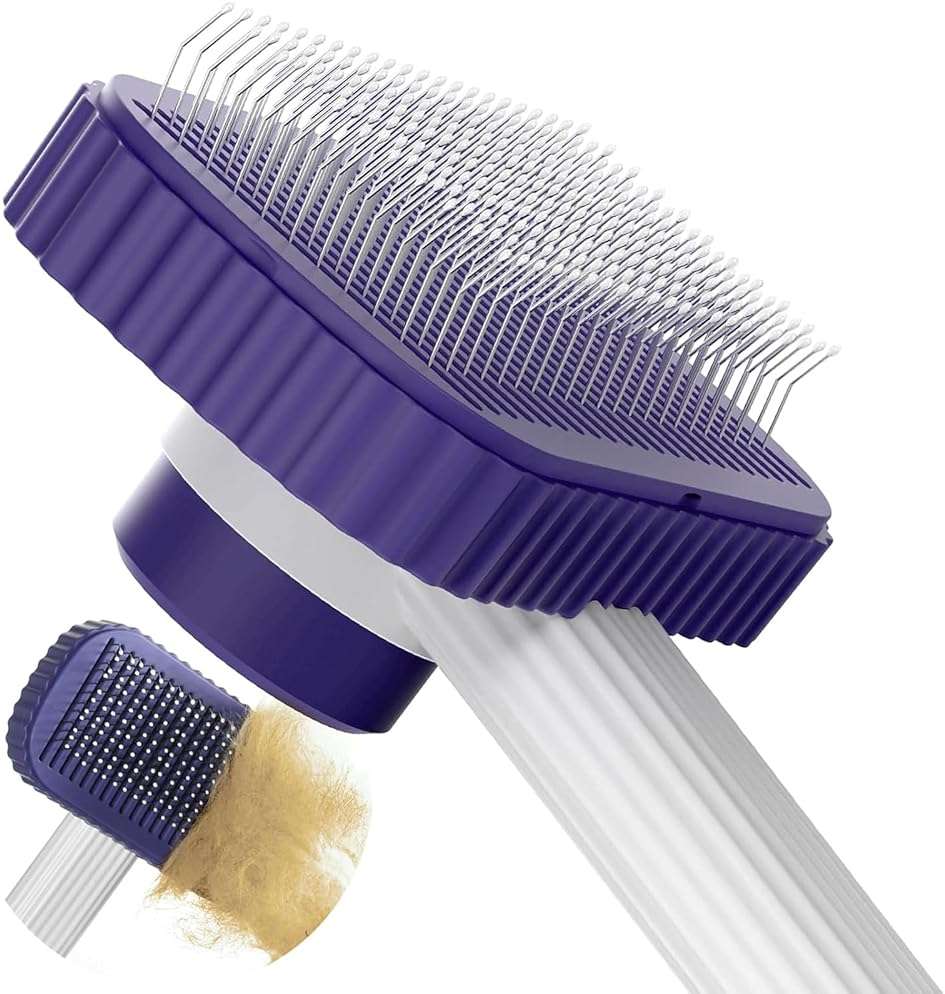 Garstor Cat brush, Cat Brush for Long or Short Haired Cats, Remove Loose Fur and Mats, Rounded Pins Reduces Painful Pulling, Not for Tangle and Curly Fur, Dark Blue - Image 1