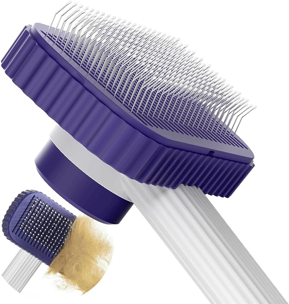 Garstor Cat brush, Cat Brush for Long or Short Haired Cats, Remove Loose Fur and Mats, Rounded Pins Reduces Painful Pulling, Not for Tangle and Curly Fur, Dark Blue - Product Image
