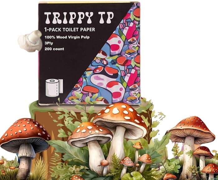 Trippy TP ""Nature's Art"" Single Roll Toilet Paper, 200 sheet (Pack of 1) - Image 1