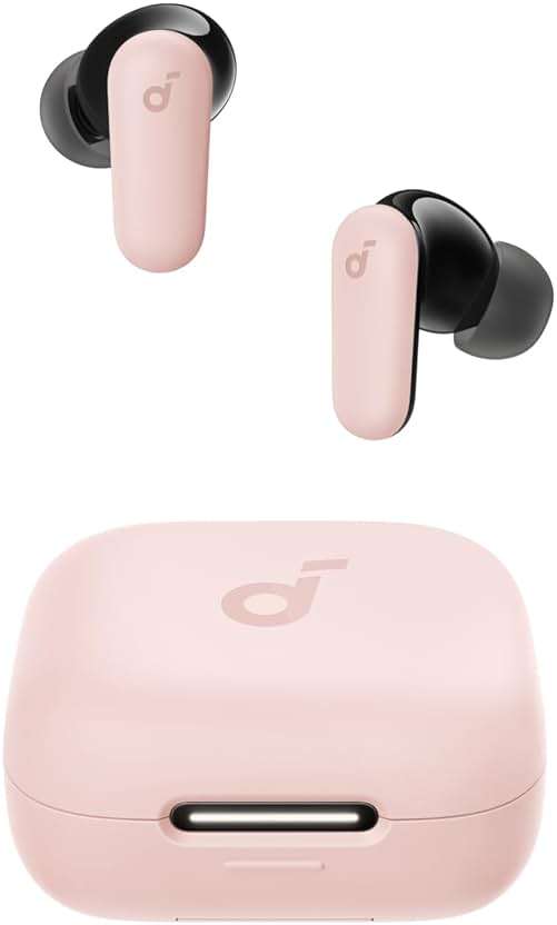 Soundcore P30i by Anker Noise Cancelling Earbuds, Strong and Smart Noise Cancelling, Powerful Bass, 45H Playtime, 2-in-1 Case and Phone Stand, IP54, Wireless Earbuds, Bluetooth 5.4 (Pink) - Image 1