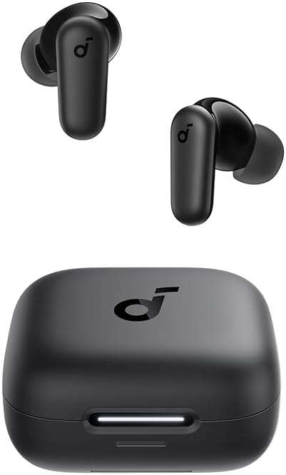 Soundcore P30i by Anker Noise Cancelling Earbuds, Strong and Smart Noise Cancelling, Powerful Bass, 45H Playtime, 2-in-1 Case and Phone Stand, IP54, Wireless Earbuds, Bluetooth 5.4 (Black) - Image 1