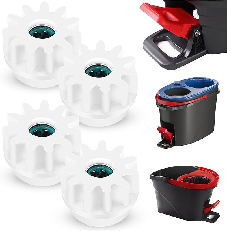 4Pcs Spin Mop Replacement Parts, Spin Mop Bucket Clutch Bearing Gear Sprockets Replacement Compatible with Ocedar, One Way Bearing Sprockets Pedal Repair Replacement for Vileda and More Rotation Mop - Product Image