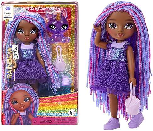 Rainbow High Littles – Indigo Bailey, Purple 5.5" Posable Small Doll with Purse, Magical Pet Fox, Girls Toy Gift, Kids Ages 4-12 Years - Image 1