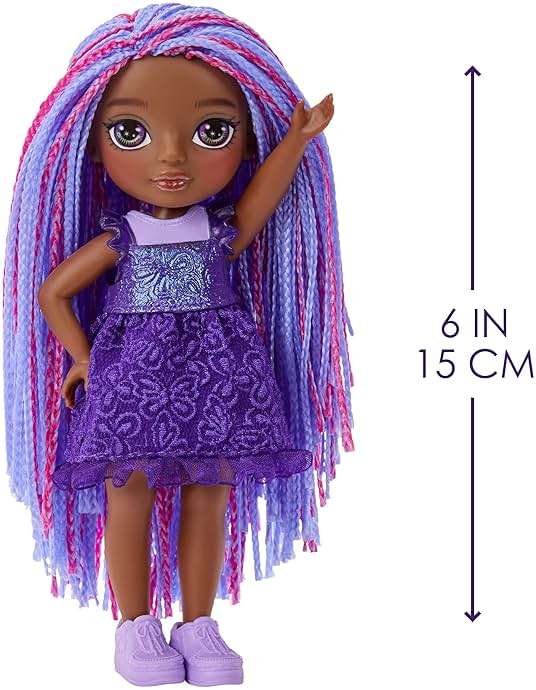 Rainbow High Littles – Indigo Bailey, Purple 5.5" Posable Small Doll with Purse, Magical Pet Fox, Girls Toy Gift, Kids Ages 4-12 Years - Image 2