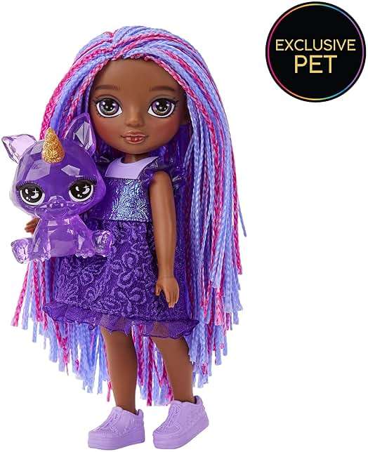 Rainbow High Littles – Indigo Bailey, Purple 5.5" Posable Small Doll with Purse, Magical Pet Fox, Girls Toy Gift, Kids Ages 4-12 Years - Image 5