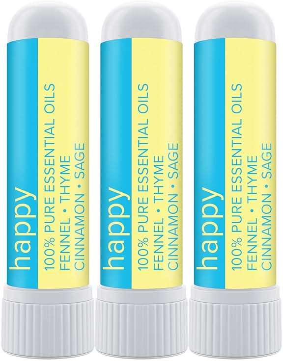 MOXE Happy Nasal Stick | Stress-Free + Calming Relief | Uplift Aromatherapy Essential Oil Blend 100% Pure & Undiluted | for Feelings of Positivity and Gratitude | Nasal Inhaler Made in USA (3 Pack) - Image 1
