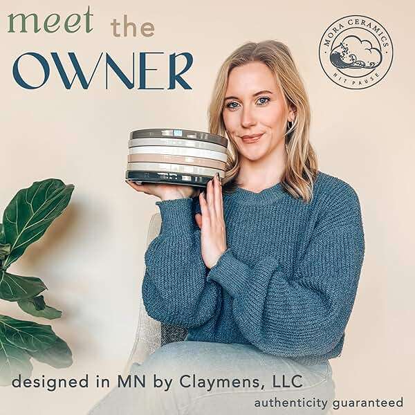 Mora Ceramic Flat Plates Set of 6-8 in - The Dessert, Salad, Appetizer, Small Lunch, etc Plate. Microwave, Oven, and Dishwasher Safe, Scratch Resistant. Kitchen Porcelain Dish - Neutrals - Image 4