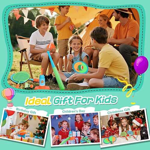 Outdoor Toys for Kids Ages 4-8, 8-in-1 Backyard Games Set with Multiple Sports Activities, Outdoor Family Play for Boys and Girls, Ideal for Parties, Camping & Birthday Gifts - Image 7