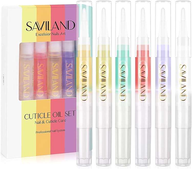 SAVILAND Natural Cuticle Oil Pen: 6PCS Revitalizing Cuticle Oil for Nails with Vitamin E Repaired Cuticles Overnight Cuticle Softener Nail Strengthener Protector for Damaged Skin Thin Nail - Image 1