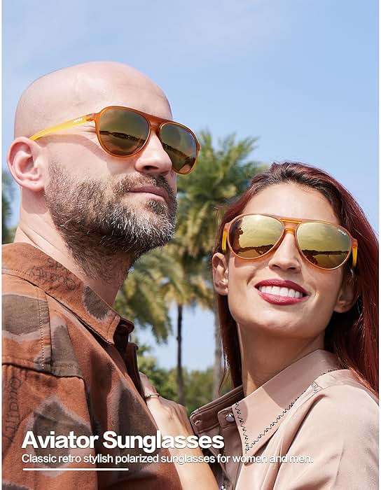 Jefoo Polarized Aviator Sunglasses for Women Men Retro Trendy Sports Sunglasses for Outdoor UV400 Protection - Image 2
