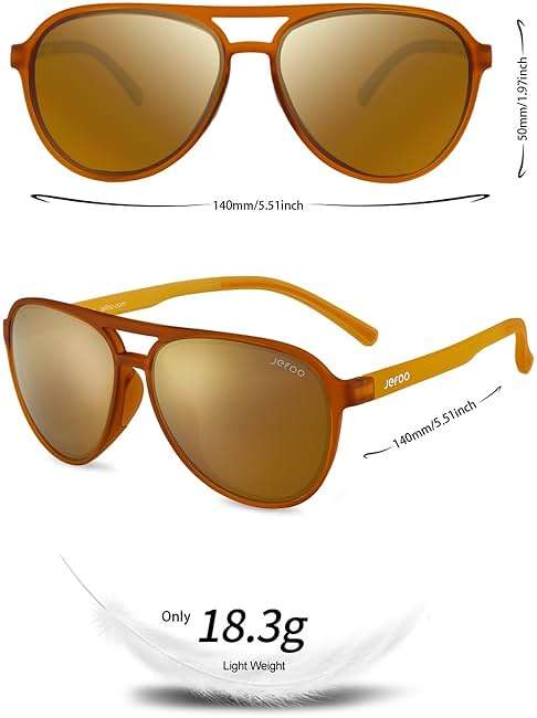 Jefoo Polarized Aviator Sunglasses for Women Men Retro Trendy Sports Sunglasses for Outdoor UV400 Protection - Image 4