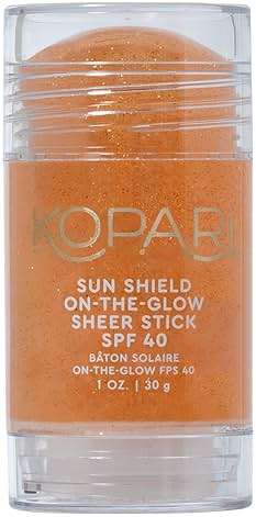 Kopari Sun Shield On-The-Glow Sheer Sunscreen Stick SPF 40, Sweat and Water Resistant Roll On Sunscreen For Face and Body with Vitamin E and Bisobolol, 1oz - Image 1