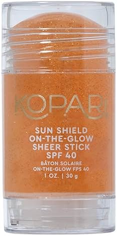 Kopari Sun Shield On-The-Glow Sheer Sunscreen Stick SPF 40, Sweat and Water Resistant Roll On Sunscreen For Face and Body with Vitamin E and Bisobolol, 1oz - Product Image