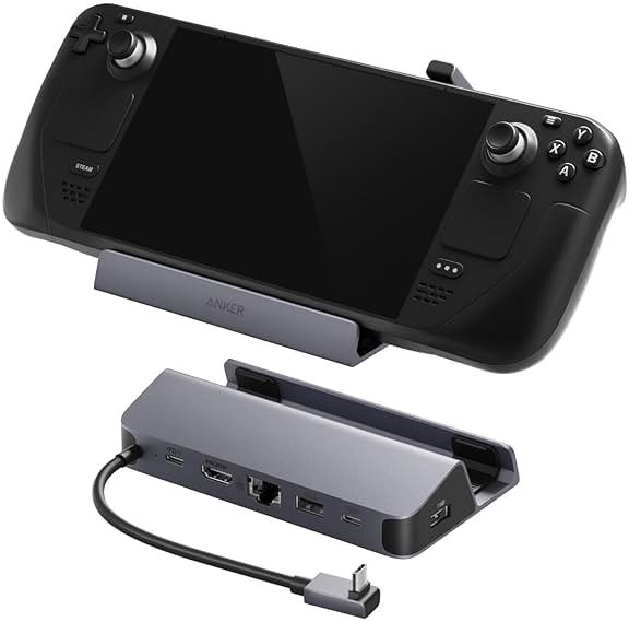 Anker Steam Deck Dock, Docking Station for Steam Deck (OLED)/ROG Ally/Legion Go, 6-in-1 USB C Hub with HDMI 4K@60Hz, 1Gbps Ethernet, 2 USB-A and 1 USB-C Port, 90W Fast Charging (Not for Rog Ally X) - Product Image