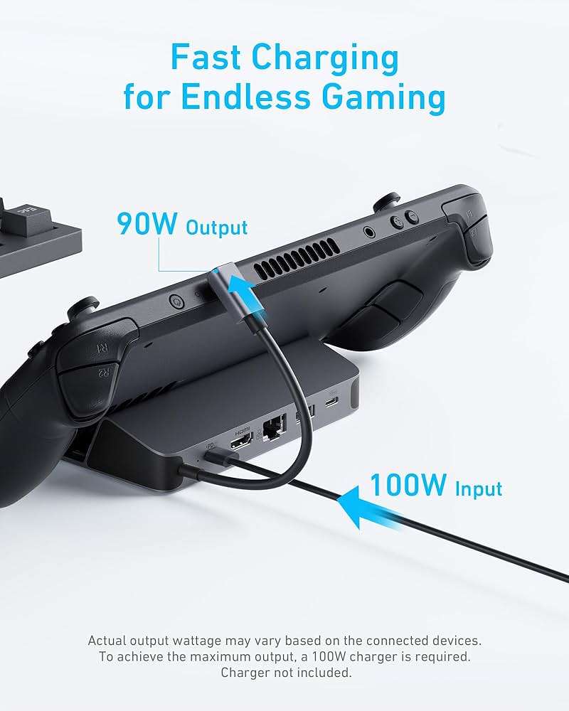 Anker Steam Deck Dock, Docking Station for Steam Deck (OLED)/ROG Ally/Legion Go, 6-in-1 USB C Hub with HDMI 4K@60Hz, 1Gbps Ethernet, 2 USB-A and 1 USB-C Port, 90W Fast Charging (Not for Rog Ally X) - Image 6