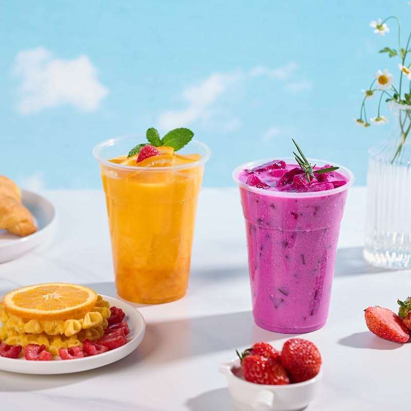 JOLLY CHEF ππππ ππππ€ 16 oz Clear Plastic Cups,Disposable Cups Drinking Cups for Ice Coffee,Milkshake, Cold Drinks - Image 6