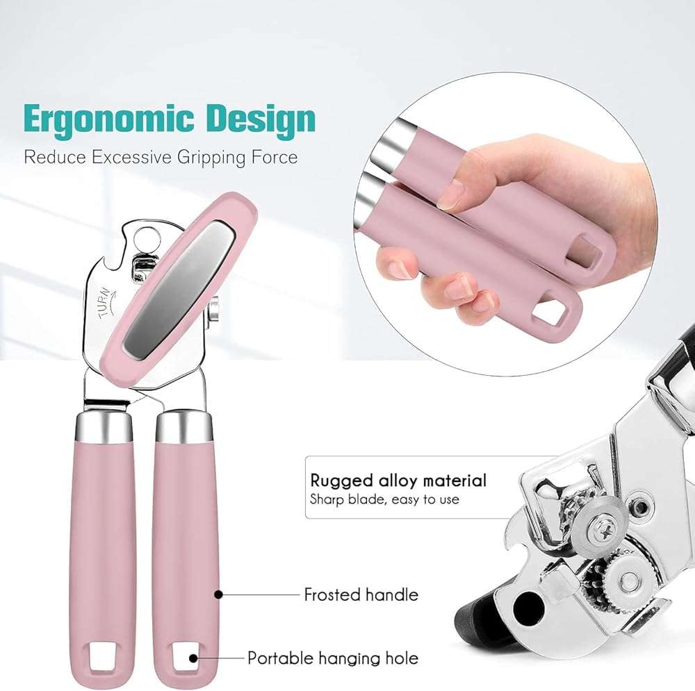Can Opener,Professional 3-In-1 Multifunctional Manual Can Openers Bottle Opener,Kitchen Durable Stainless Steel Heavy Duty Can Opener Smooth Edge for Kitchen Seniors Friendly - Image 4